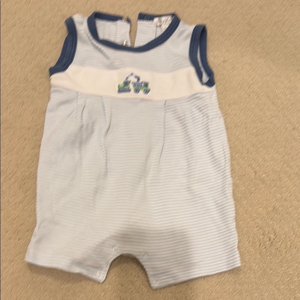 Baby Blue Striped Romper